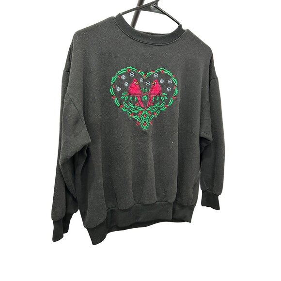 Vintage Nutcracker Medium Crewneck Sweater Heart Cardinal Design Grandma Holiday - Picture 3 of 8